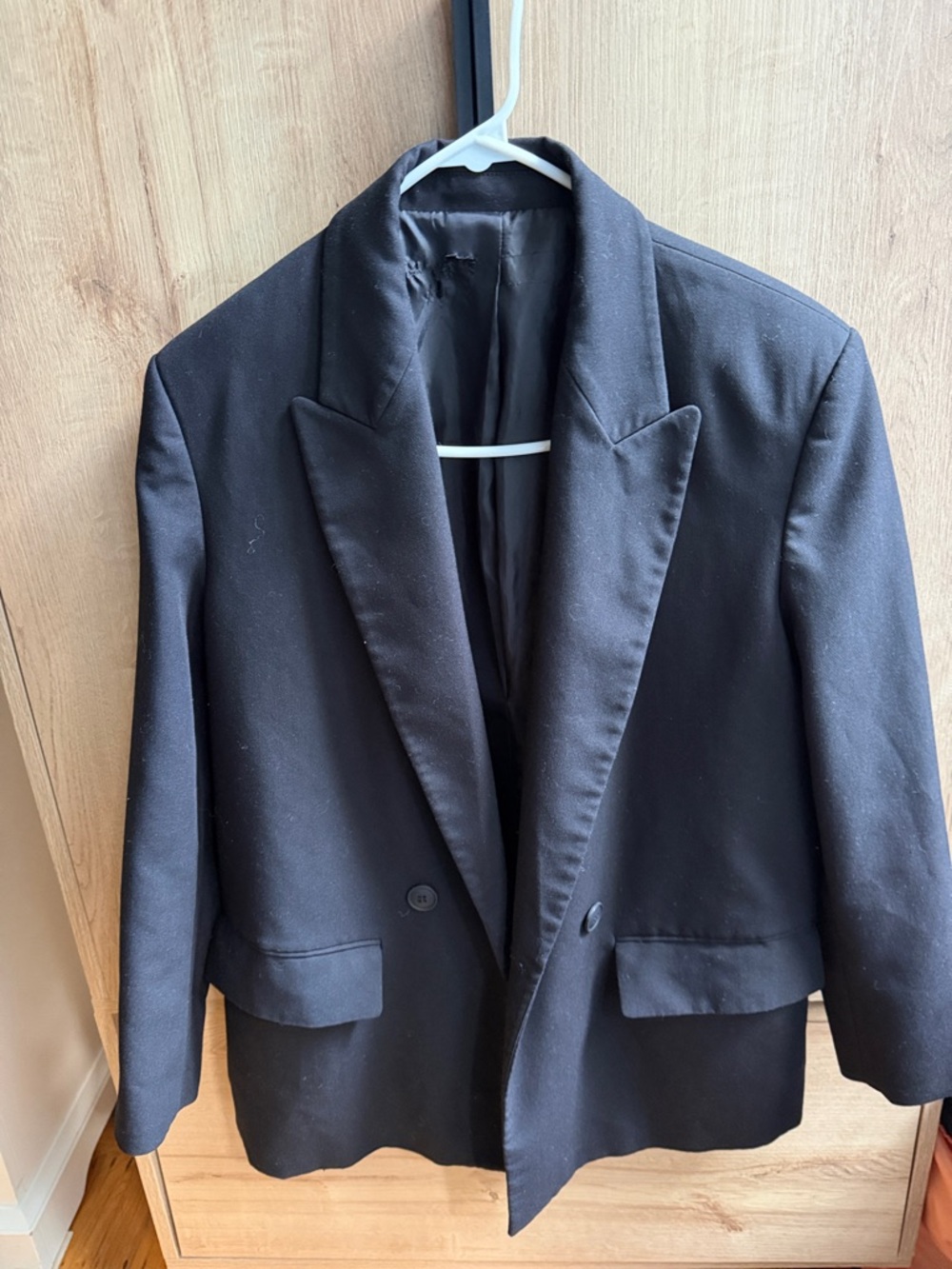 Zara Black Double-Breasted Blazer